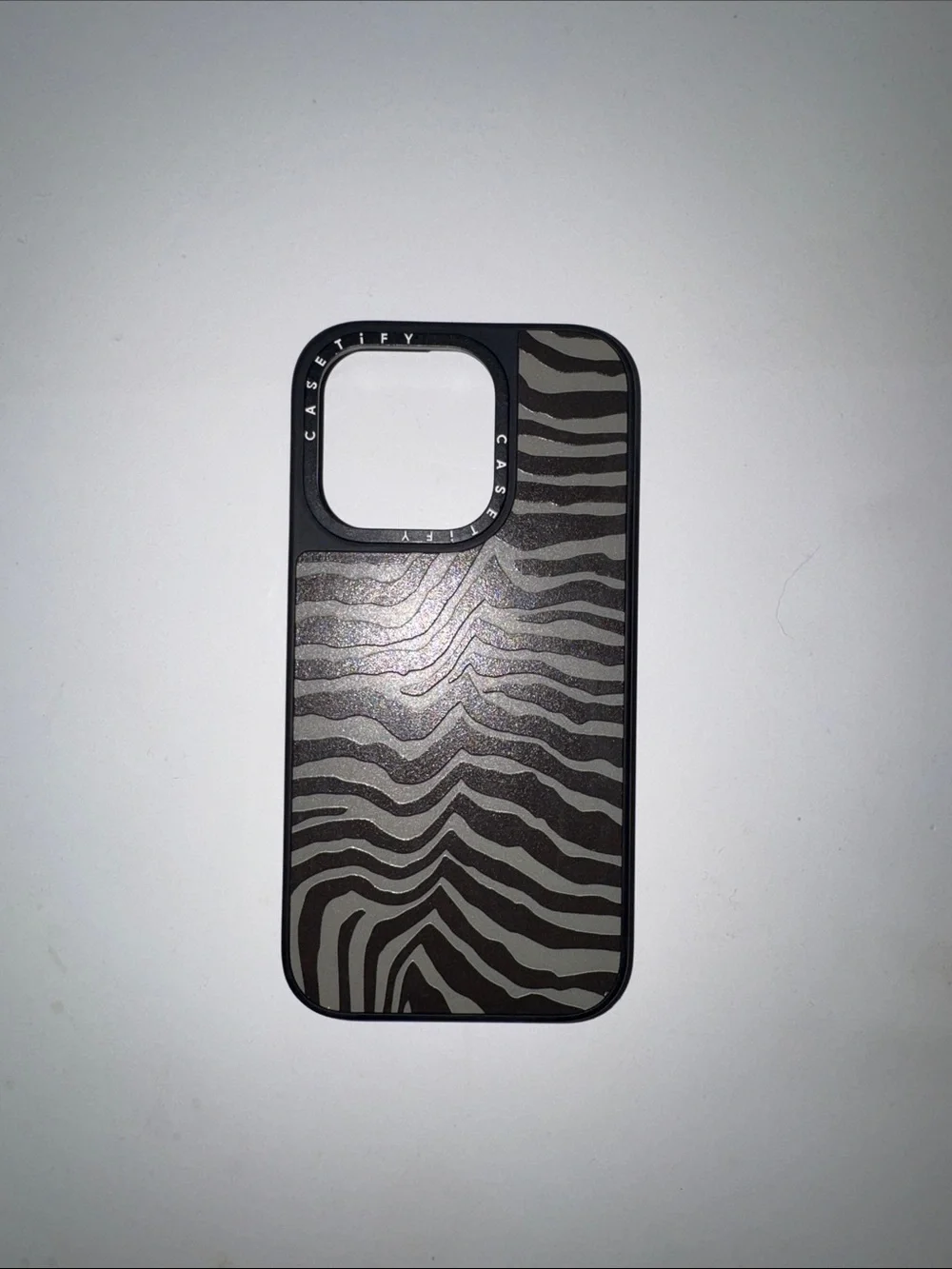Casetify Black and Gray Zebra Stripe iPhone Case